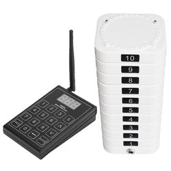 Leso New White Restaurant Wireless Waiter Alarm Buzzer with 30 pagers