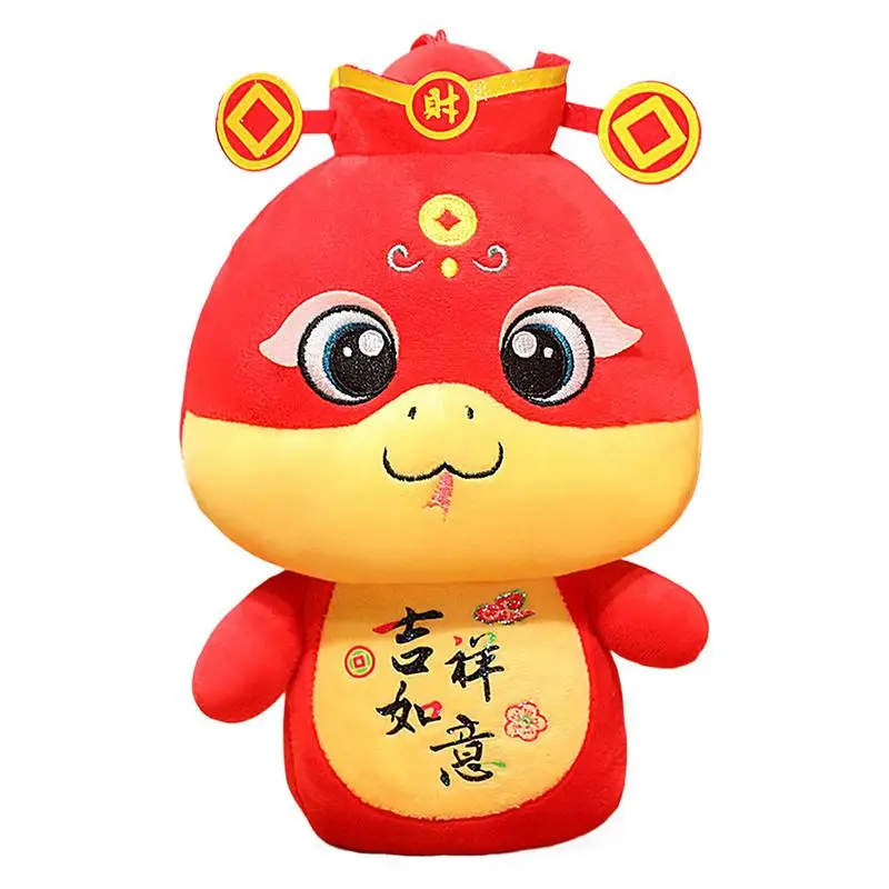 Lunar New Year Decoration God Of Wealth Snake Souvenir Mascot Doll Keyring Charm Year Of The Snake Plushie Backpack Pendant For