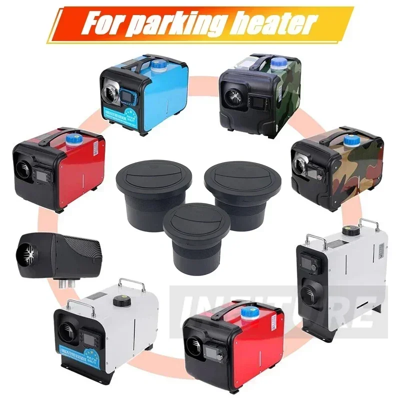 42mm/60mm/75mm/90mm Car Diesel Heater Pipe Vent Outlet Rotatable Open Group Black Exhaust Connector for Parking Heater