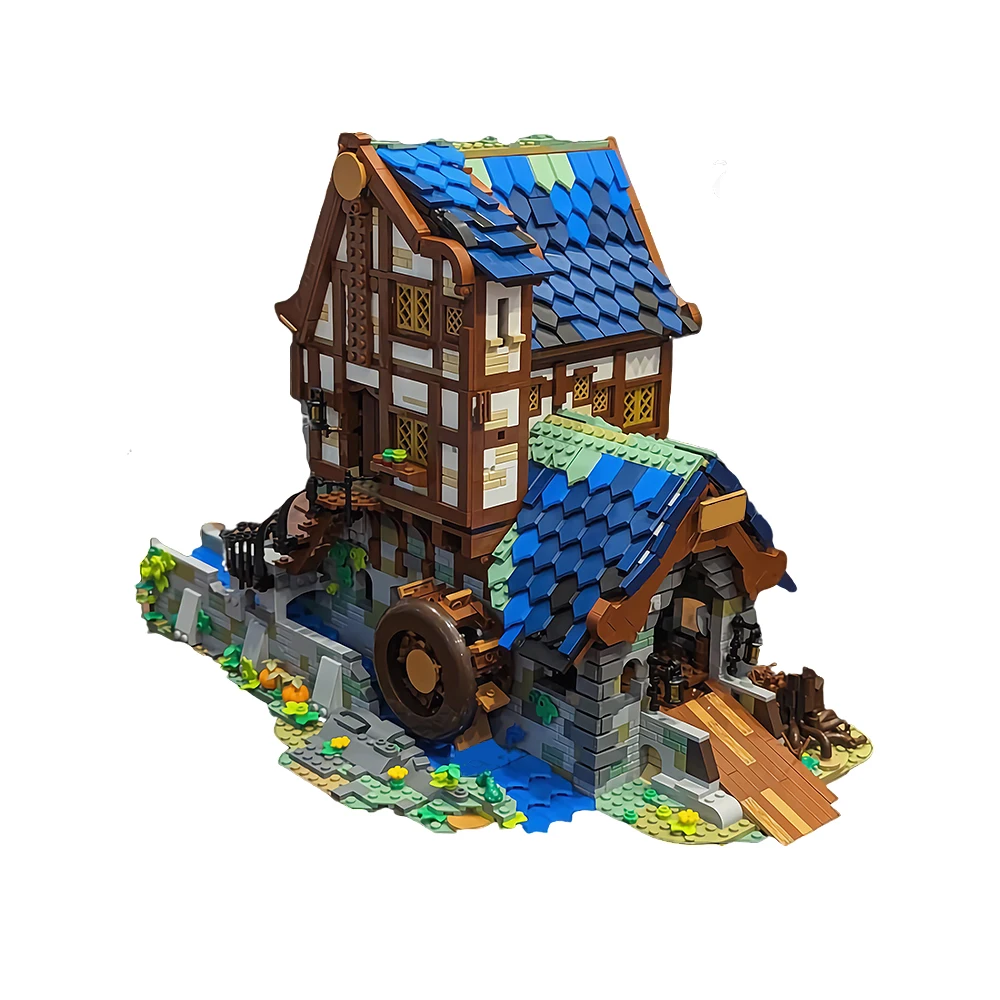 Moc mittelalter liche Architektur Schmied Modell Bausteine Rohan Schmiede Haus Sägewerk Ziegel Sammlung Spielzeug Kinder Geschenk