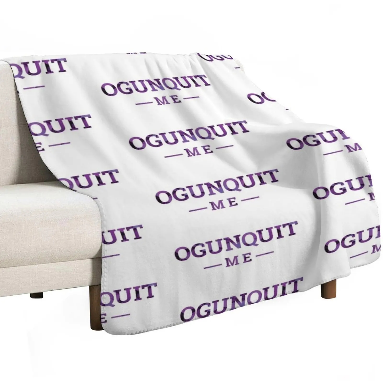 Ogunquit, ME Alcohol Ink Throw Blanket Decorative Beds Beautifuls Flannel Fabric Comforter Multi-Purpose Stuffeds Blankets