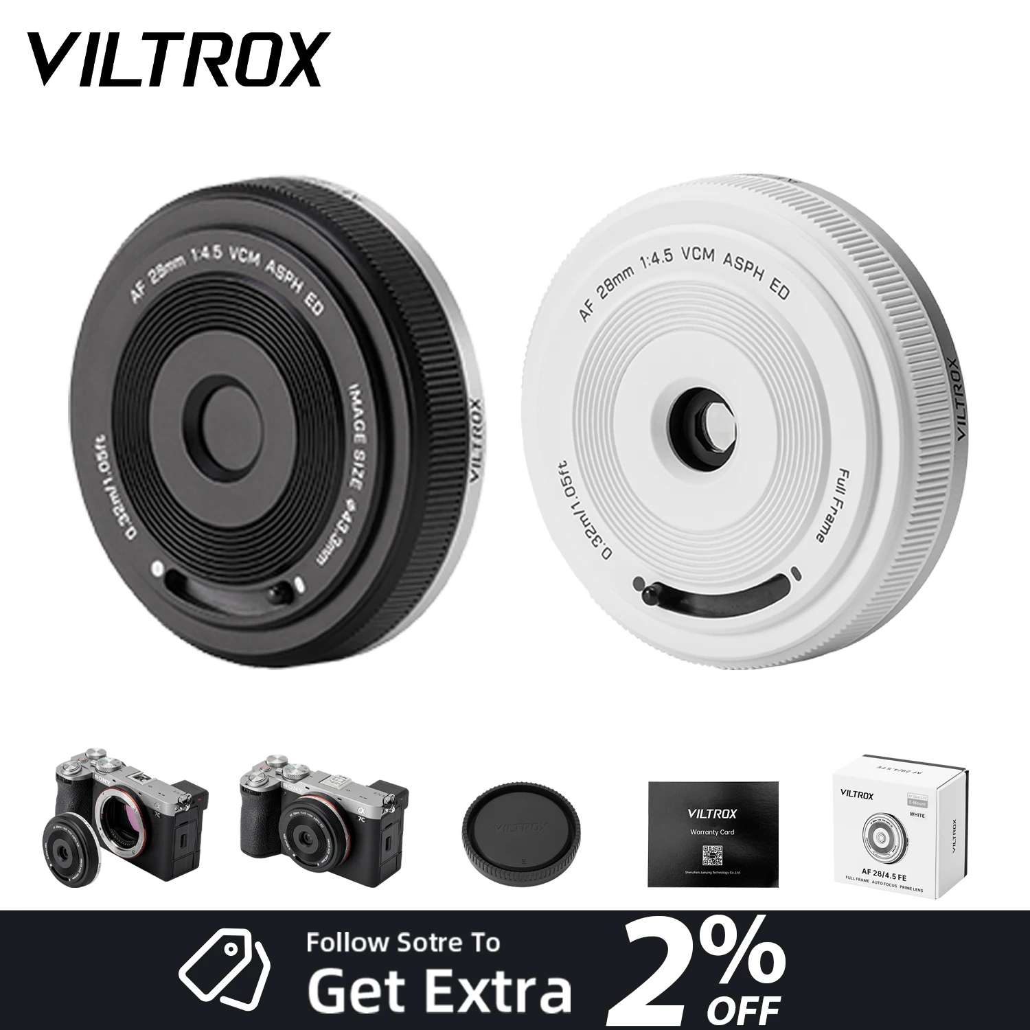 VILTROX AF 28mm F4.5 AF Auto Focus Full Frame Lens Retro Slim Autofocus Pancake Lens For Sony E Fujifilm Fuji X XF Nikon Z Mount