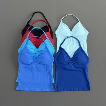 HISTELLO Df Dupe Gym Longline Strappy Top Yoga Vest Woman Backless Tank Tops Sports Fitness Bras Running Workout Gym Halter