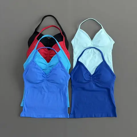 HISTELLO Df Dupe Gym Longline Strappy Top Yoga Vest Woman Backless Tank Tops Sports Fitness Bras Running Workout Gym Halter