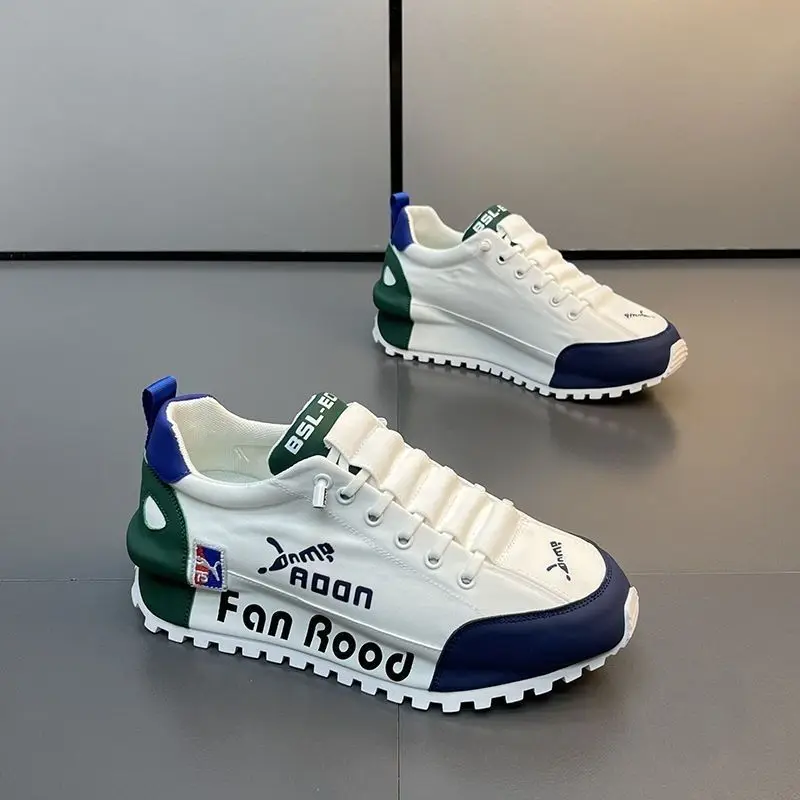 Sapatos de superfície de pano respirável masculino, sola grossa, sapatos para pai aumentado, casual, todos os jogos, sapatos Forrest Gump, 2024