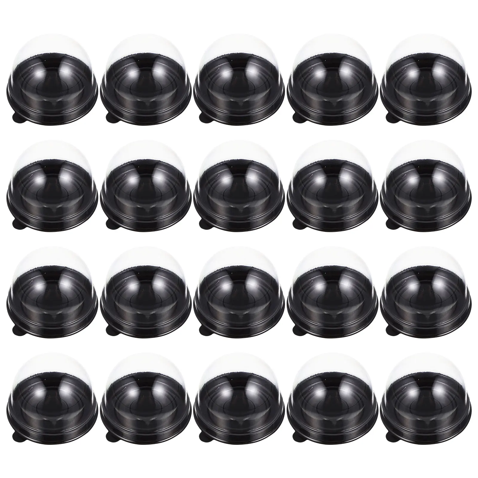 

50 Pcs Egg Yolk Packaging Box Moon Cake Containers Cupcake Boxes Small Kraft Food Storage Plastic Dome Wedding Party