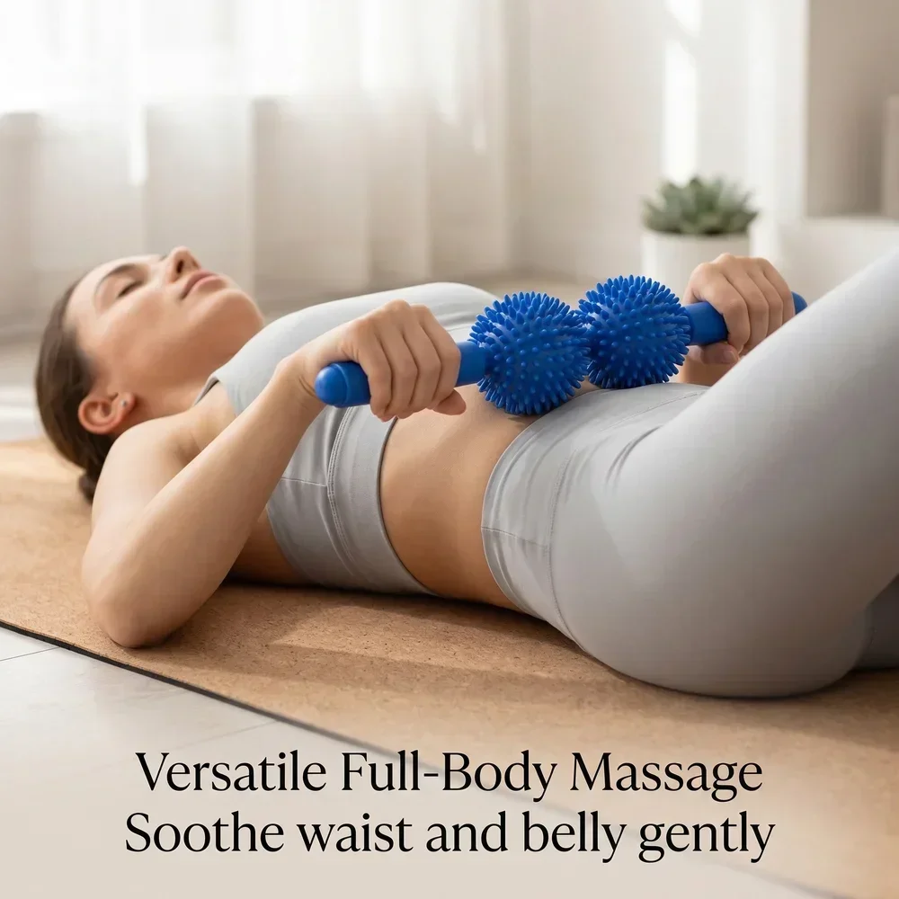 Taiwan Style Spiked Massage Roller for Neck, Shoulder, Back, Waist and Leg Muscle Relaxation & Fitness Leg Slimming