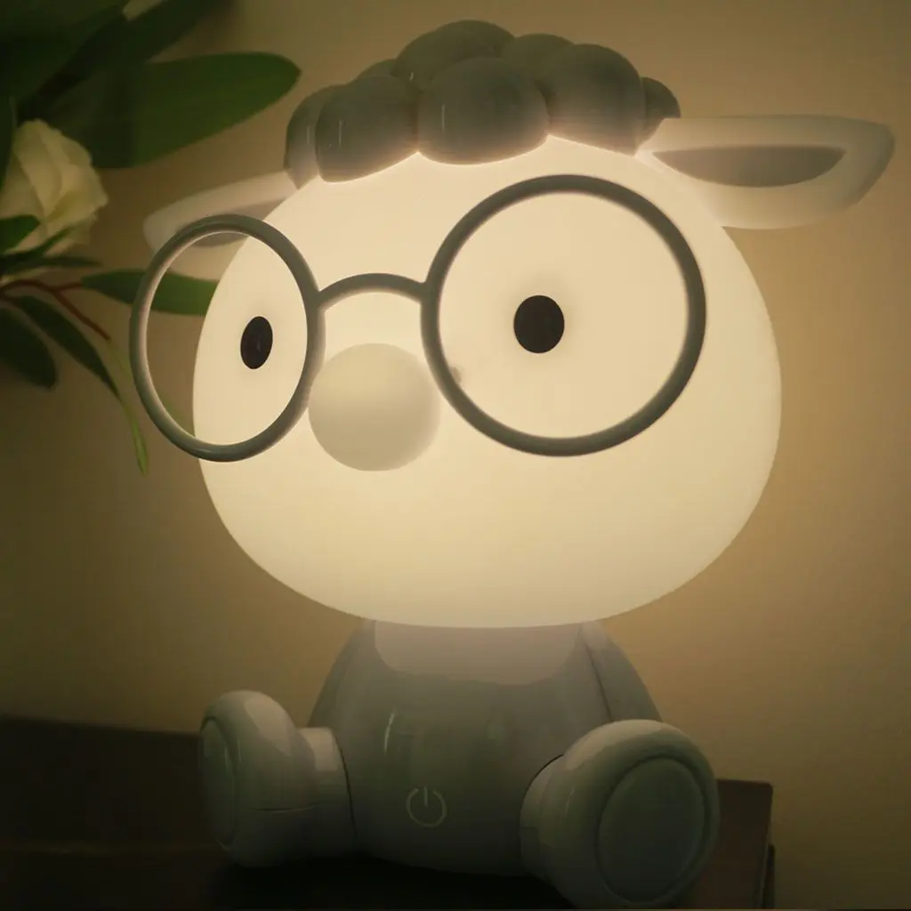 Night Lights Baby Bedroom Bedside Cartoon Table Lamp Small Night Lamp Baby Children Adjustable LED Feeding Sheep Room Decor