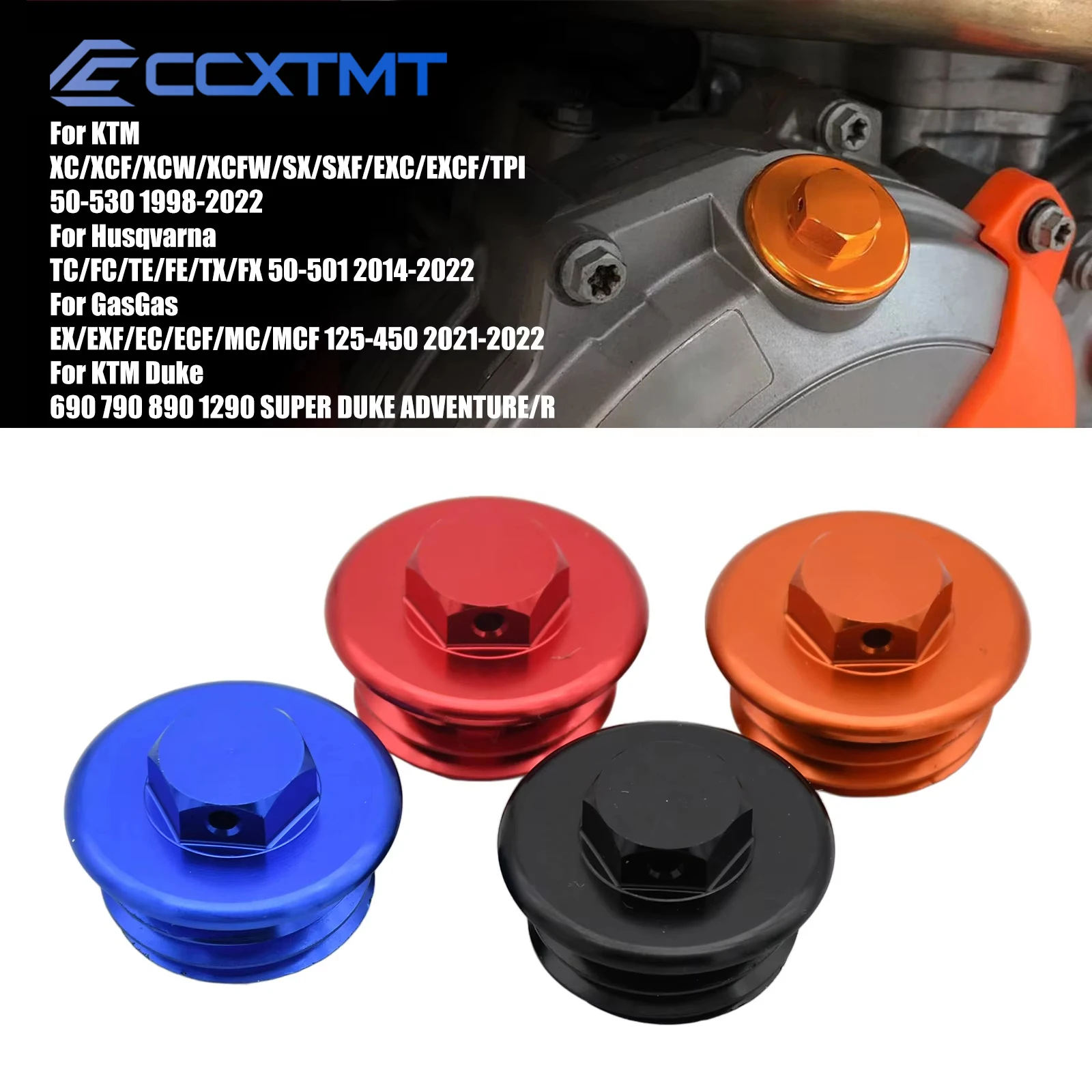 Plugue de enchimento do óleo do motor do Motocross do CNC, tampa do tampão para KTM SX, XCFW, EXC, EXCF, SXF, XCW, XC, XCF, TPI, 85SX, 105SX, 65SX, 2004-2022