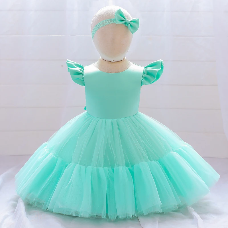 Pageant Puffy Baptism 1 Year Birthday Dress For Baby Girl Clothing Cake Princess Dresses Lace Party Dress Child Clothes