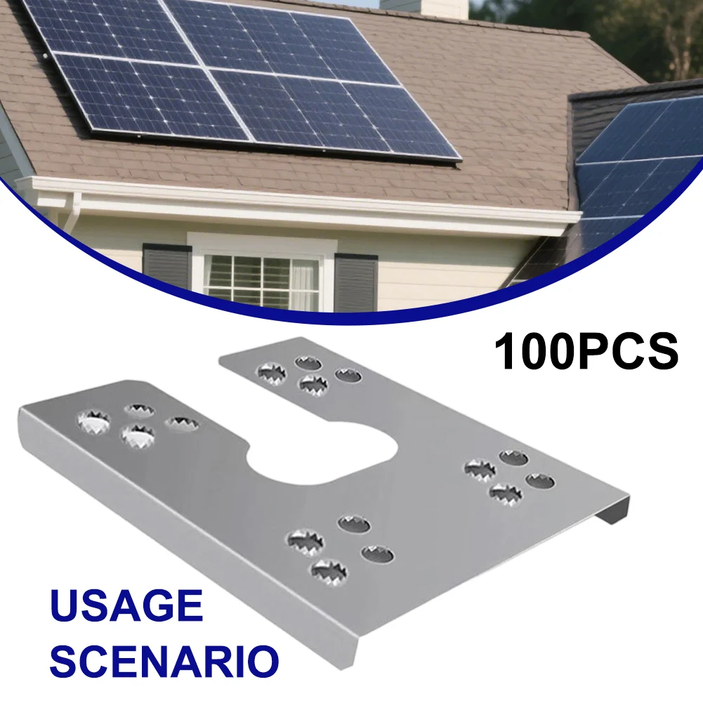 PV Panel Grounding Gaskets 100pcs Conductive Stainless Steel Washers for Connecting For Solar Modules to Mounting Infrastructure
