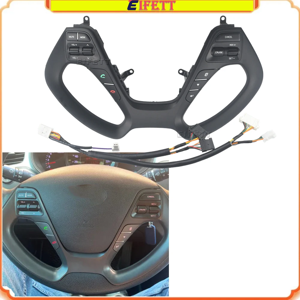 

For KIA K3 2013 2014 2015 2016 2017 2018 Cruise Control Steering Wheel Audio Volume Music Control Button Switch Car Accessories