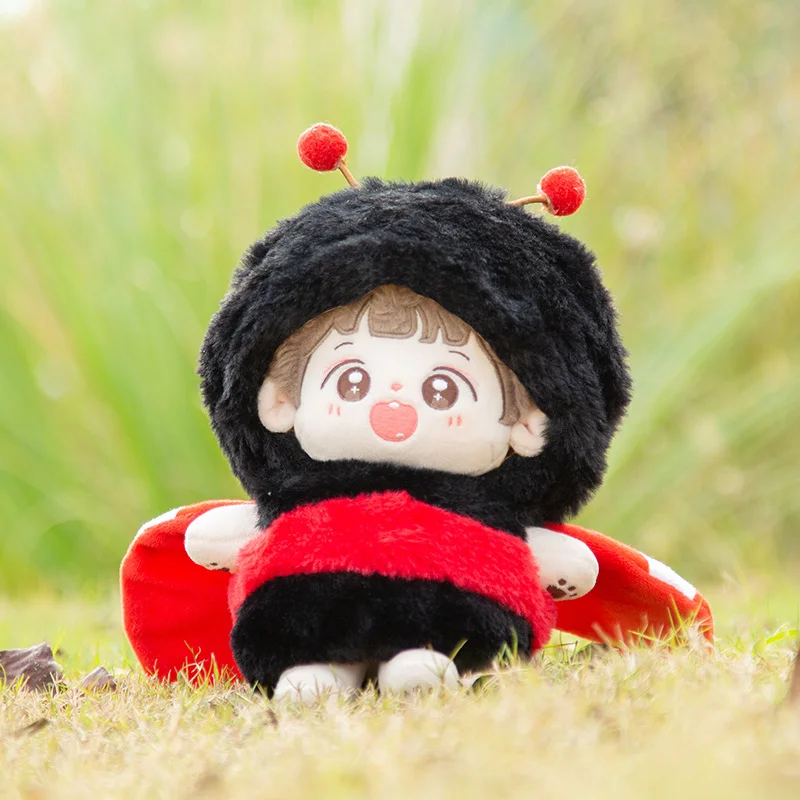 Doll Clothes For 20cm Idol Cotton Doll Outfit Accessories Black Red Ladybug One-Piece Suit Kawaii Collection Gift