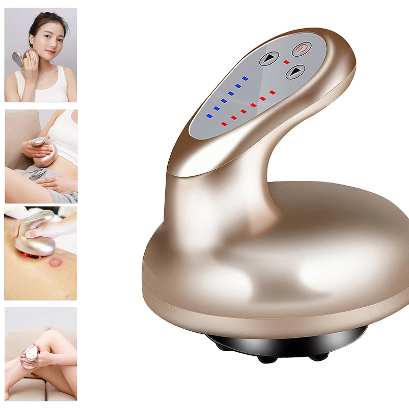 Electric Gua Sha Massage Tool Negative Pressure Cupping Maassager Heating Guasha Scraping Therapy Anti-Cellulite Fat Burner