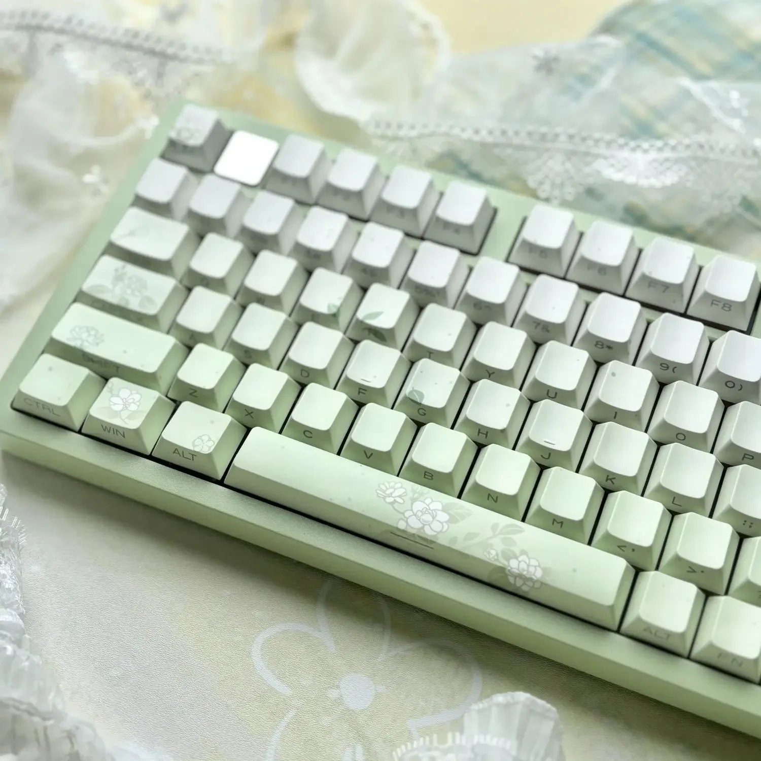 

Gradual change side engraved transparent keycap Guofeng original height PBT mechanical keyboard