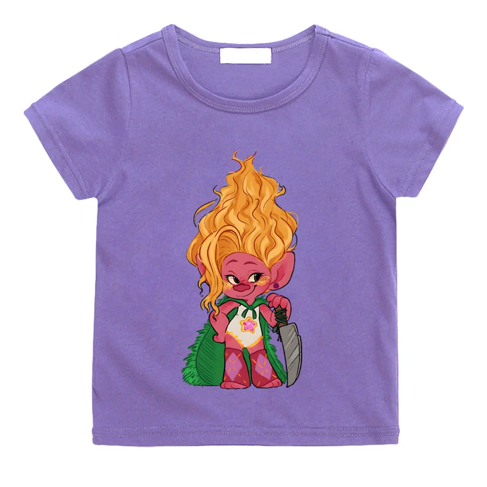 

Футболки Viva Trolls Band Together, хлопковая футболка с короткими рукавами и рисунком манги Kawaii для мальчиков и девочек, уличная одежда с мультяшным принтом для подростков