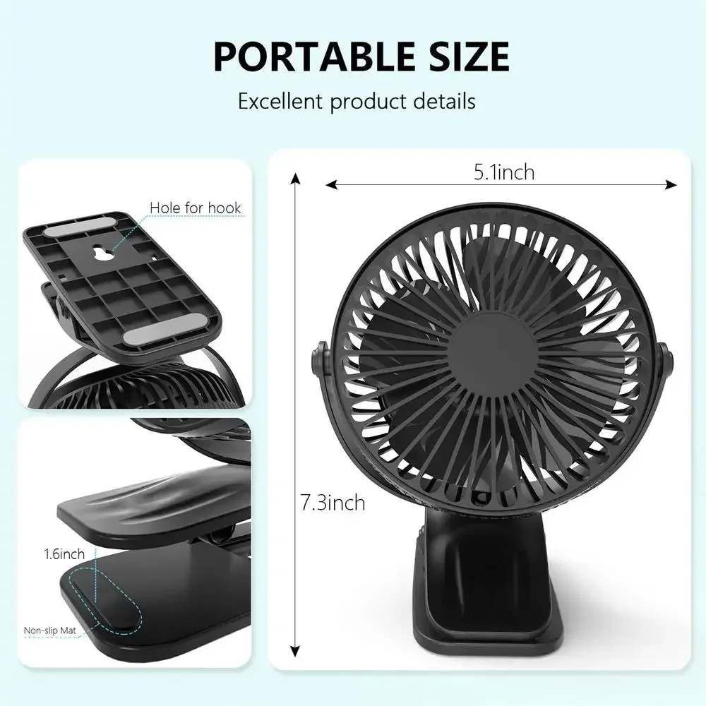 Portable Mini Hand Clip Fan USB Charging Quiet Desktop Electric Fan High Quality Student Dormitory Small Cooling Ventilador Fans