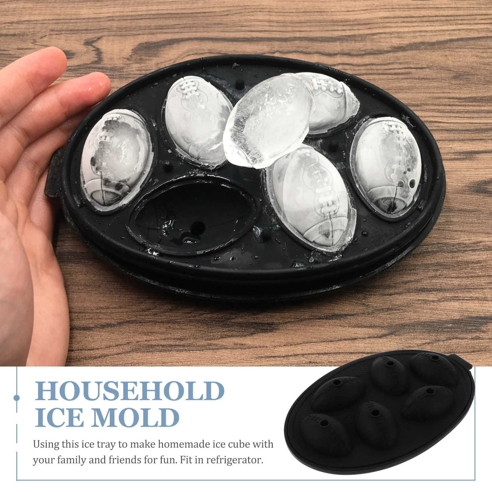 

Rugby Shaped Cube Mold Silicone Tray For Freezer Kitchen Making Tool Mini Ice Cube Trays Refrigerator Ice Mold Summer