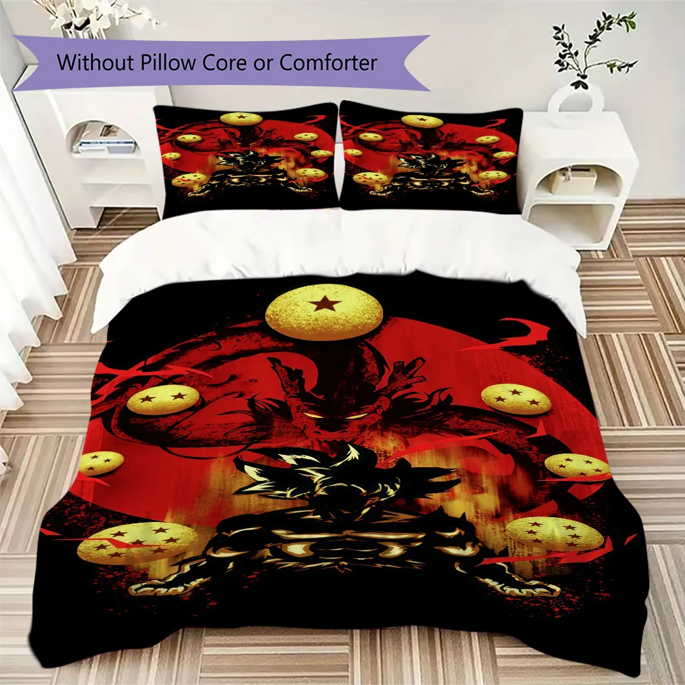 Dragon Ball Super 3pcs Duvet Cover Set, Digital Print Bedding, No Core, Soft Children's Bedroom Gift -HYQ4