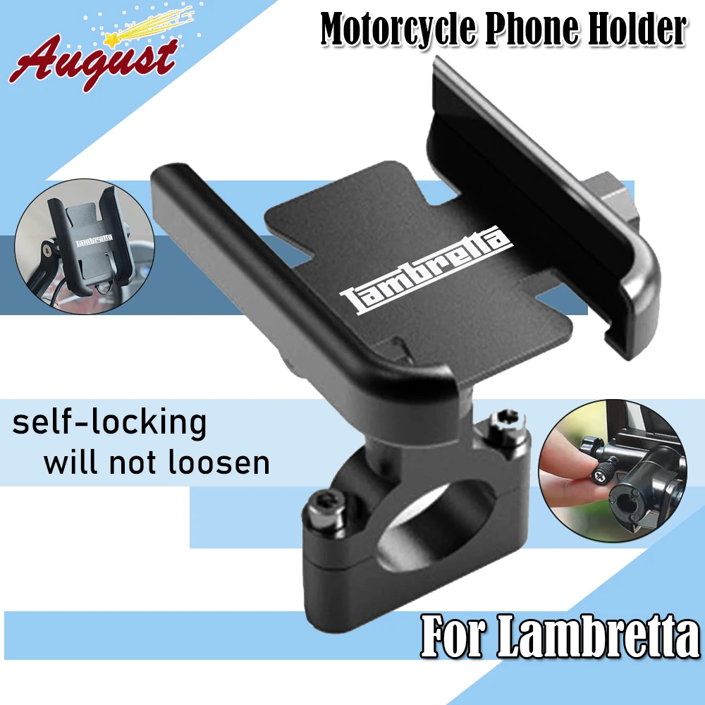 For Lambretta G350 Special X300 V200 V-Special Barona V50 V125 200 Motorcycle Handlebar Mirror Phone Holder GPS Stand Navigation