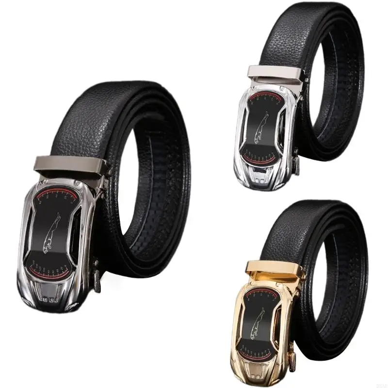 DXAE Stylish Black Leather Belt Versatiles Men's Leather Belt Dating Night Belt for Business Meetings, Dinners, and Dates