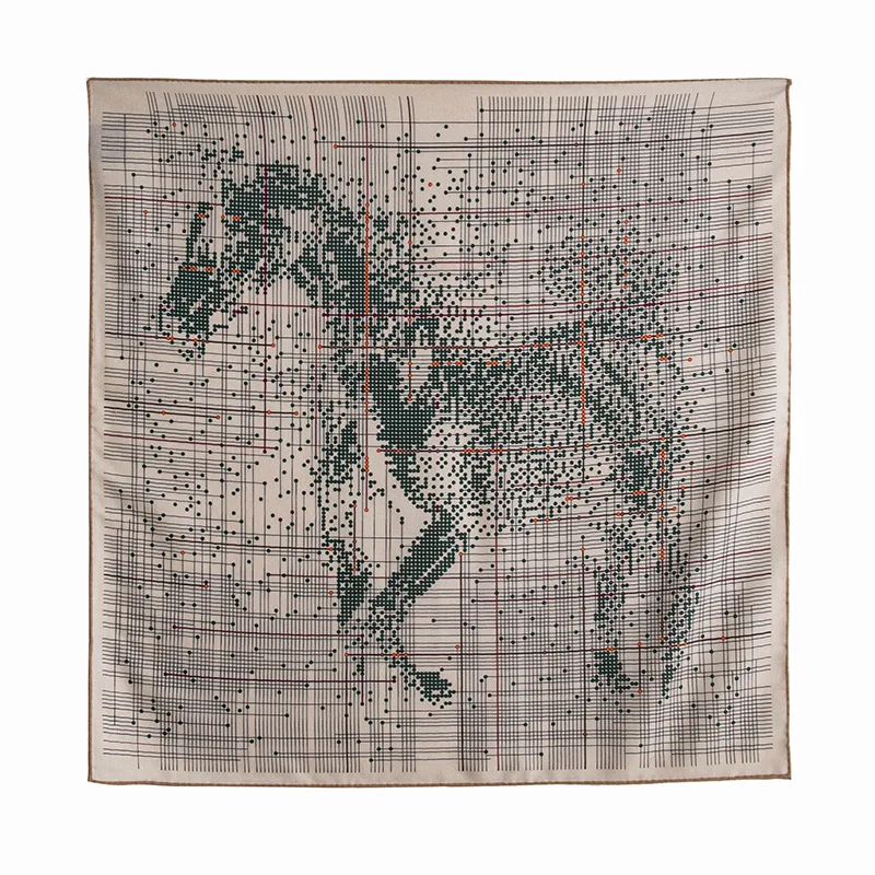 Silk scarf, wool light luxury warm shawl feminine 2025 spring and summer new thin and light double-sided 65 square scarf
