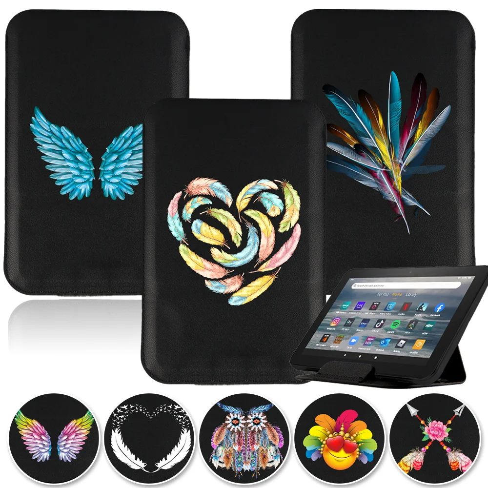 

Feather Series Tablet Case for Fire 7/HD 8 /HD 10 /HD 8 Magnetic Stand Cover for HD Plus 10 Plus(11th 2021)Folding Leather Pouch