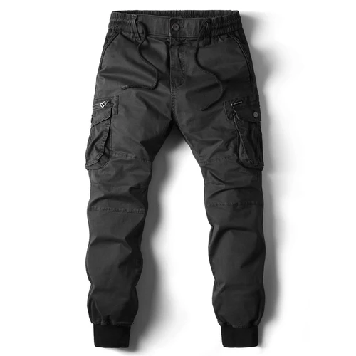Pantalones Cargo para hombre, pantalón informal de algodón con cintura elástica, ropa de calle militar, pantalones tácticos de trabajo, talla grande