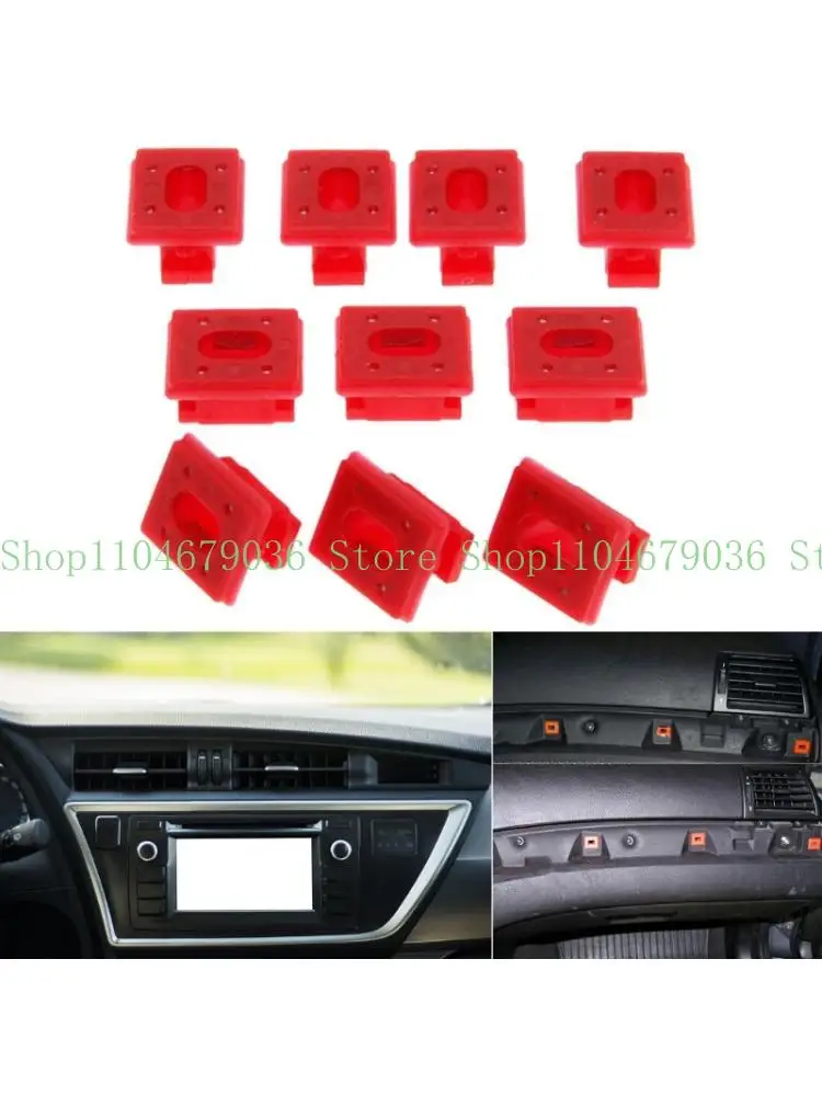 652F Dashboard Molding Replacement Clips Red Plastic Interior Fasteners for Car Trim Repair, Retaining Parts for Panel