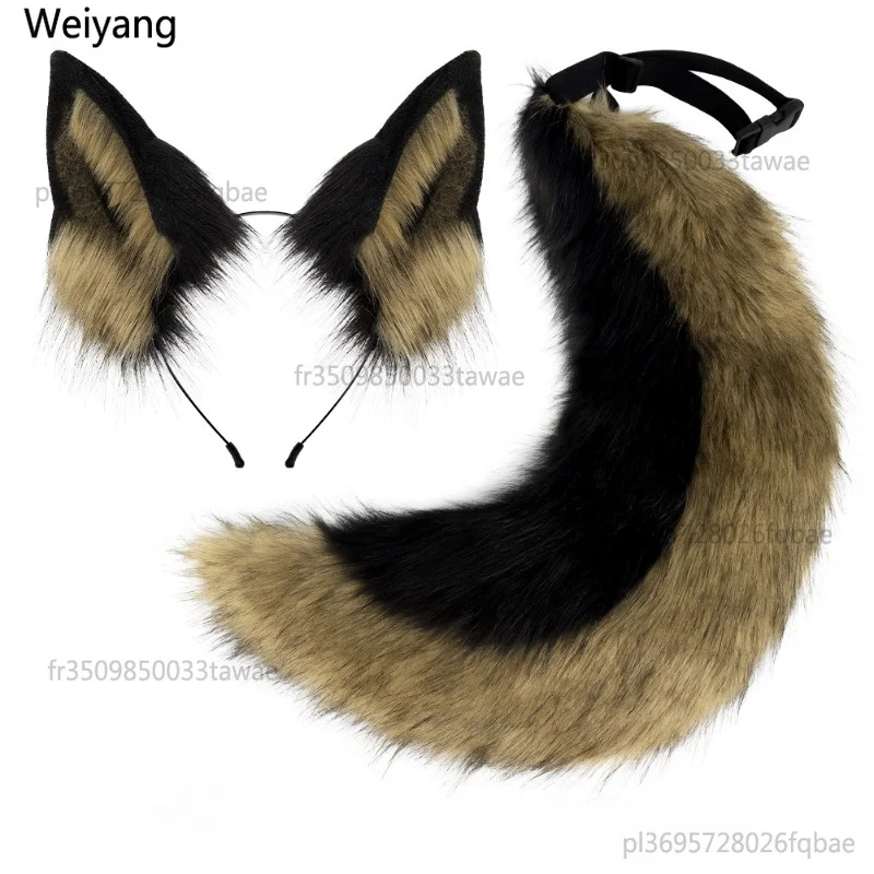 Wolfshund-Kostüm für Halloween, Tierkostüm, Tierohren-Stirnband, Tierschwanz für Mädchen, Cosplay-Zubehör, Halloween-Party