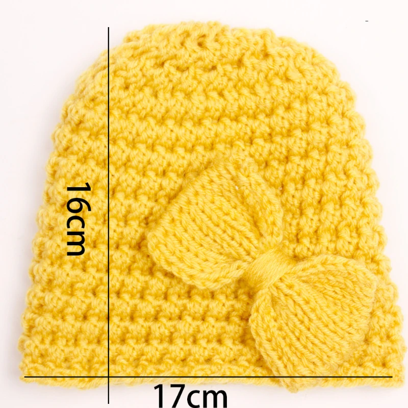 Fall/winter 2024 Baby Wool Knitted Hats for Children Solid Color Comfortable Bow Wool Pullover Hats for Men and Women Baby Hats