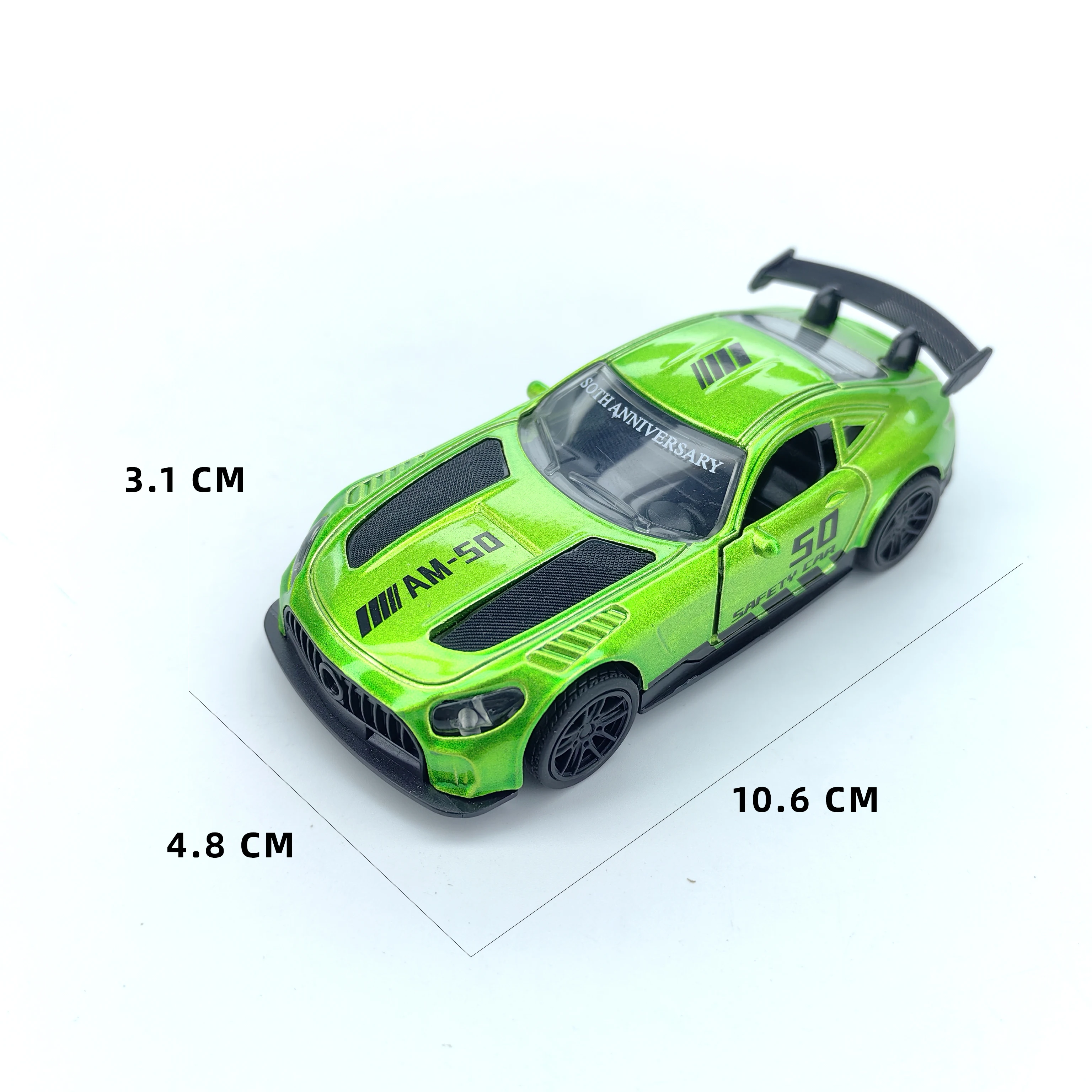 Carro de brinquedo pull-back de carro esportivo de liga infantil para meninos, com portas abertas, um carro esportivo simulado como presente para meninos