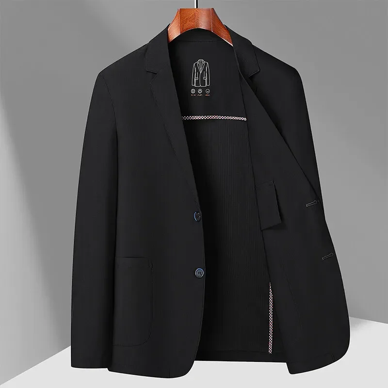 بليزرات رجالية بأكمام طويلة سترة متينة بياقة مقلوبة سترات عمل ملابس خارجية سترة فضفاضة 2025 جيوب جديدة غير رسمية #3