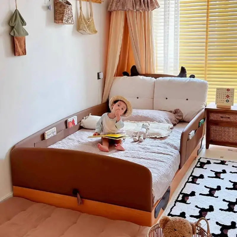 White Simple Kids Beds Expandable Normal Luxuce Single Modern Girls Kids Bed Style Design Custom Lit Pour Enfants Furniture Home