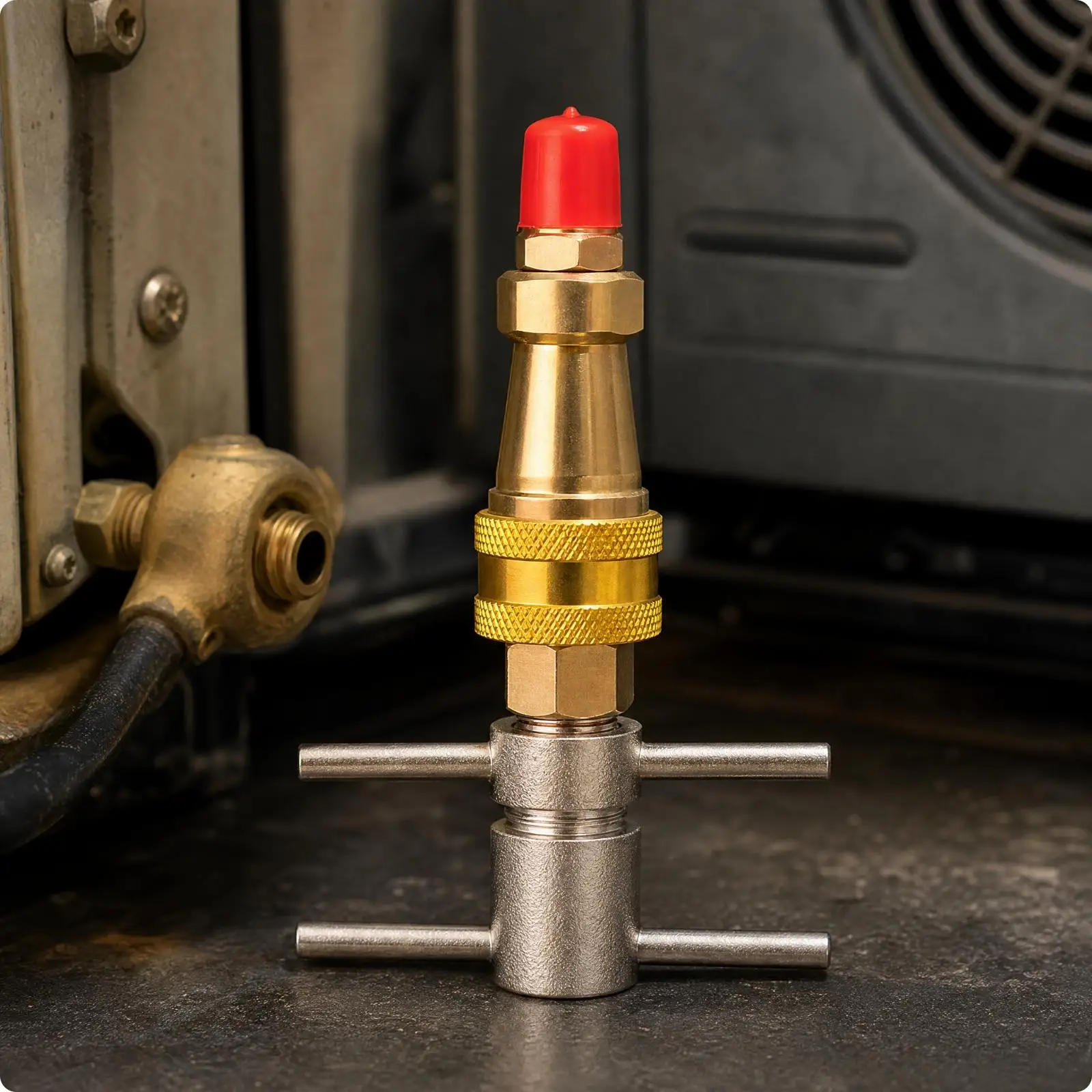 Refrigerant Charging Conn for HVAC Refrigeration Repair Kit with Manual Grip and Leak Proof Seal