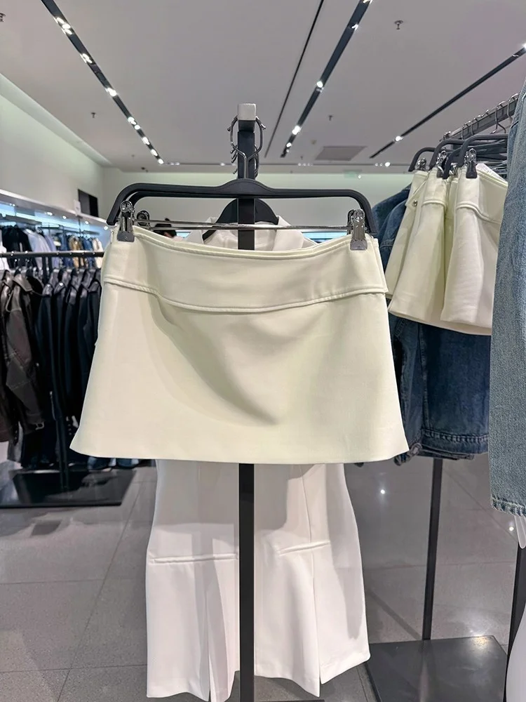 

Весна-лето Новая юбка-трапеция с поясом Женская юбка ort-length Simple Sle Pure Color l Талия