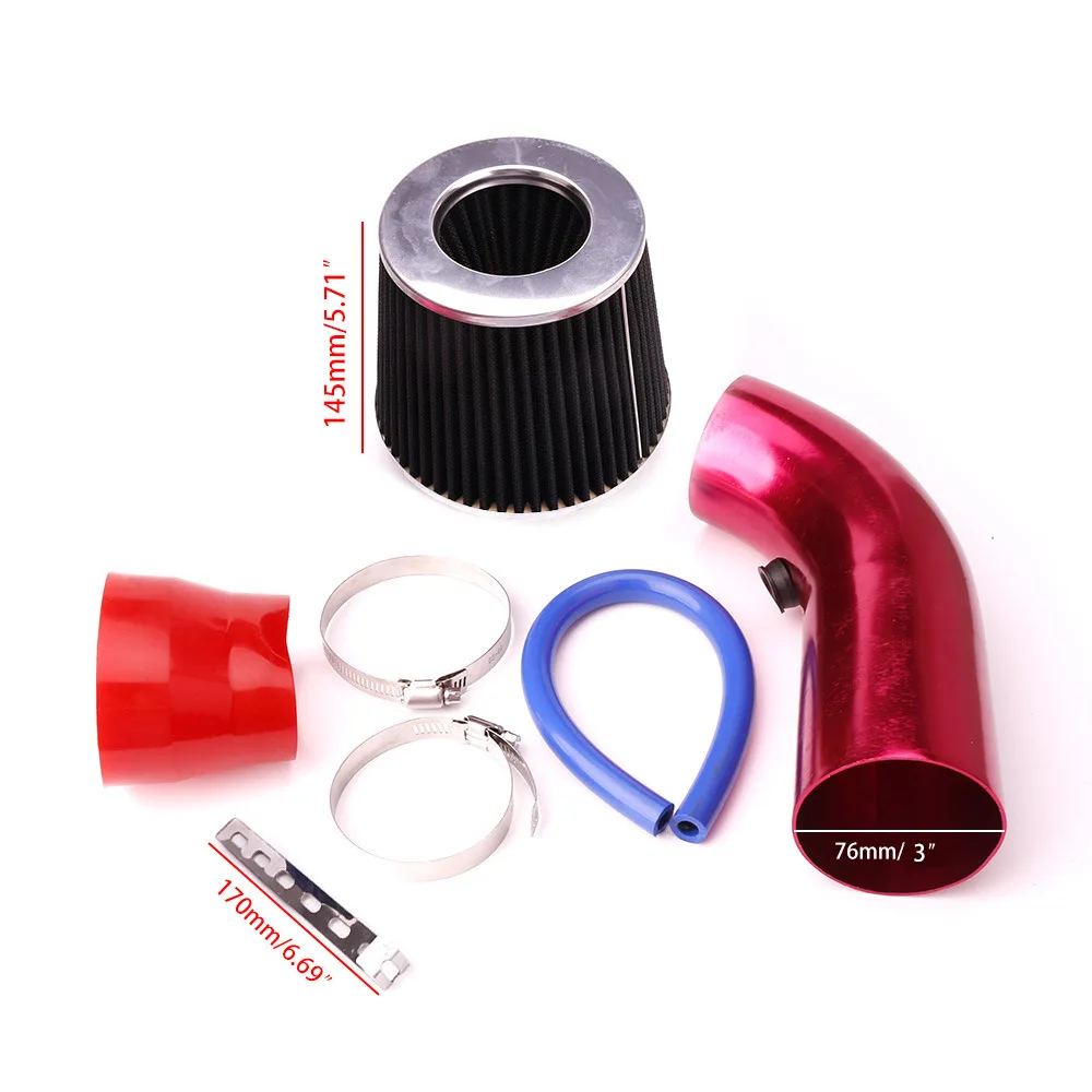 Automobile modification air filter modification air intake suit aluminum alloy intake pipe large flow intake mushroom head suit