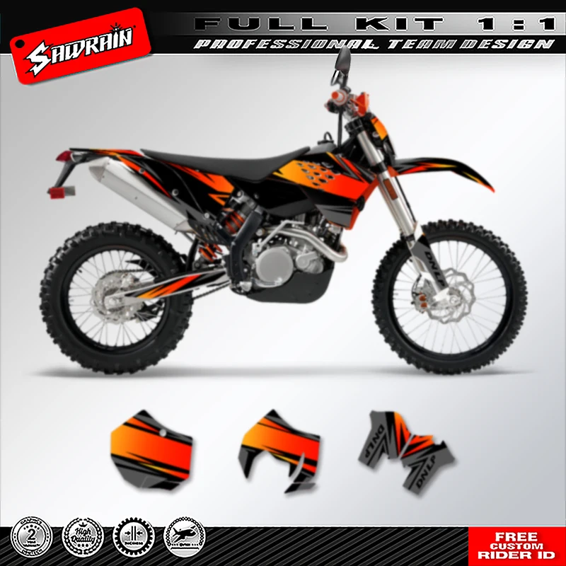 

Sawrain Motorcycle Graphics Backgrounds Decal Stickers Kits for KTM SX SXF 2007 2008 2009 2010 EXC XCW 2008 2009 2010 2011 007