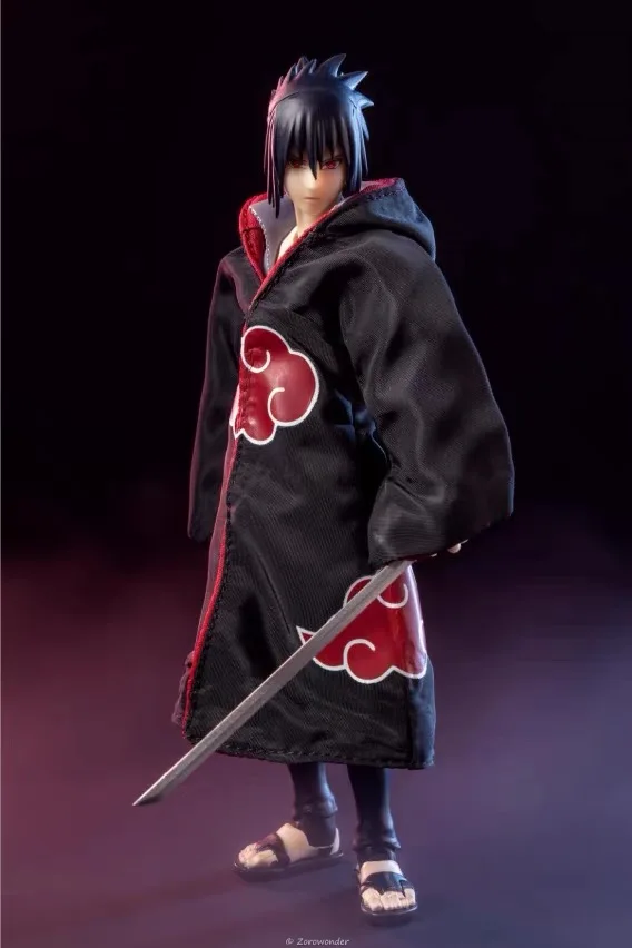 Naruto SHF Uchiha Sasuke Akatsuki‌ Robe Anime Action Figure Model Accessories  Toys Decoration Cloth Clothes Built In Iron Wire