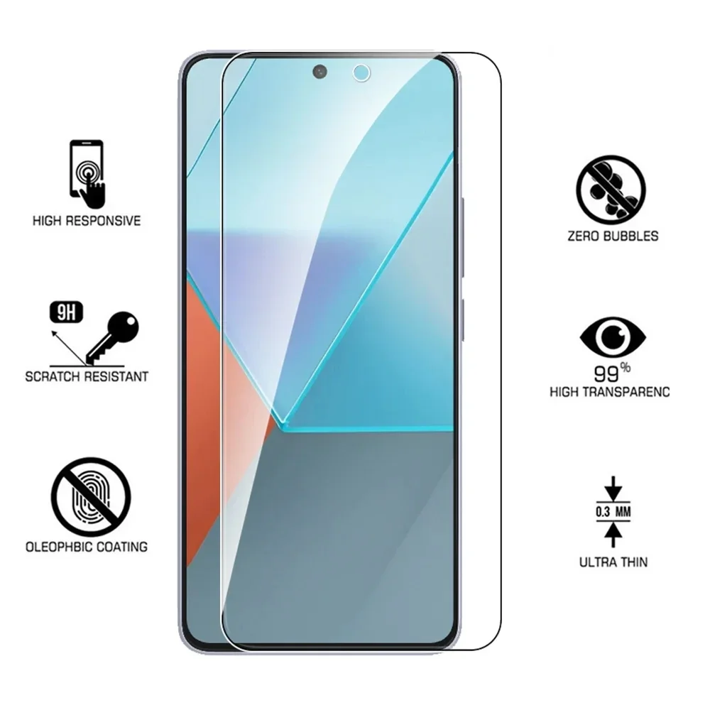 3pcs Full Cover HD Tempered Glass For Xiaomi Redmi Note 13 12 11 10 9 Pro Max 13C 12C 10C 9C 9A 9T 11S 10S 9S Screen Protector