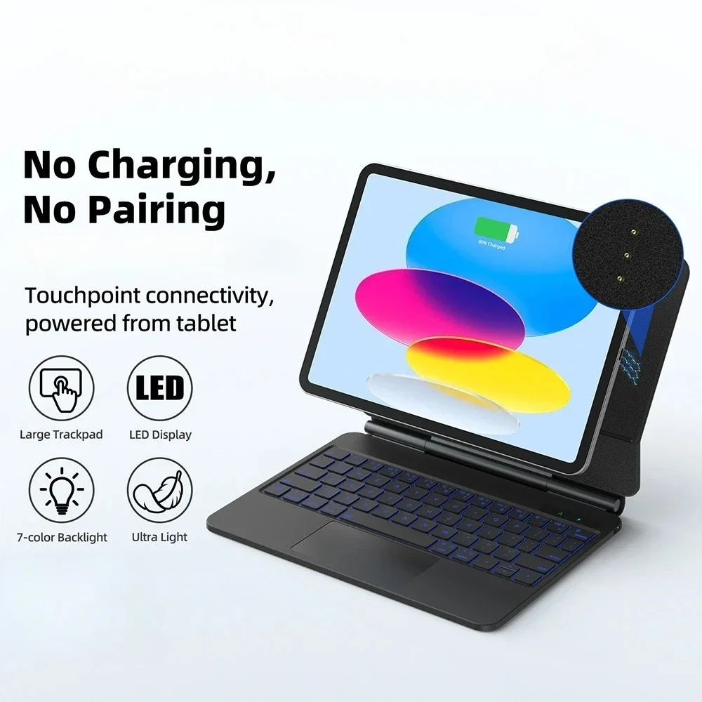 

Чехол с клавиатурой для iPad Air 11 M3 2025 для iPad Air 11 2024 Pro 11 2024 Air 4 5 10.9 Pro 13 2025 Трекпад Планшеты Чехол с клавиатурой