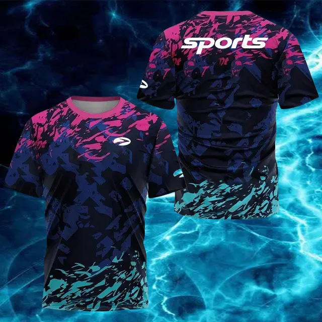 

2025 Summer New Men's Short Sleeved T-shirt Quick Drying Breathable T-shirt Fighting Sports Fitness Training Breathable T-shirt