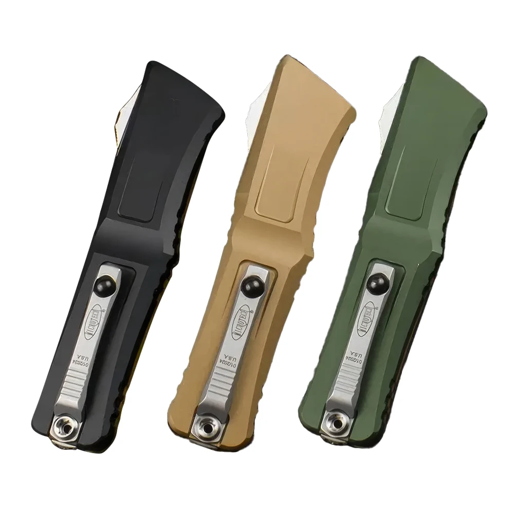 

Micro Tech Fighting Dragon EDC Knife Aluminum Alloy + PEI Transparent Handle Pocket Knife Tactical Self Defense Outdoor Knives