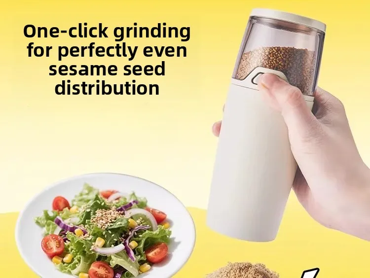 Electric Sesame Grinder Kitchen Household Automatic Ceramic Plate Spice Seasoning Bottle Jar