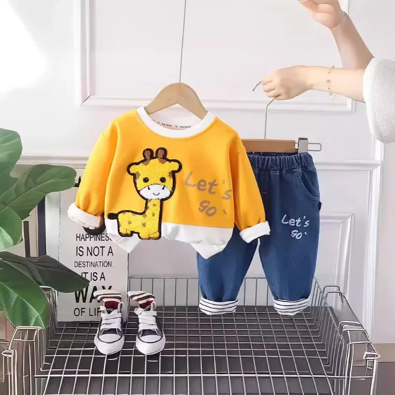 New Autumn Baby Girls Clothes Set Children Boys Cartoon T-Shirt Pants 2Pcs/Sets Toddler Clothing Infant Costume Kids Tracksuits image 3
