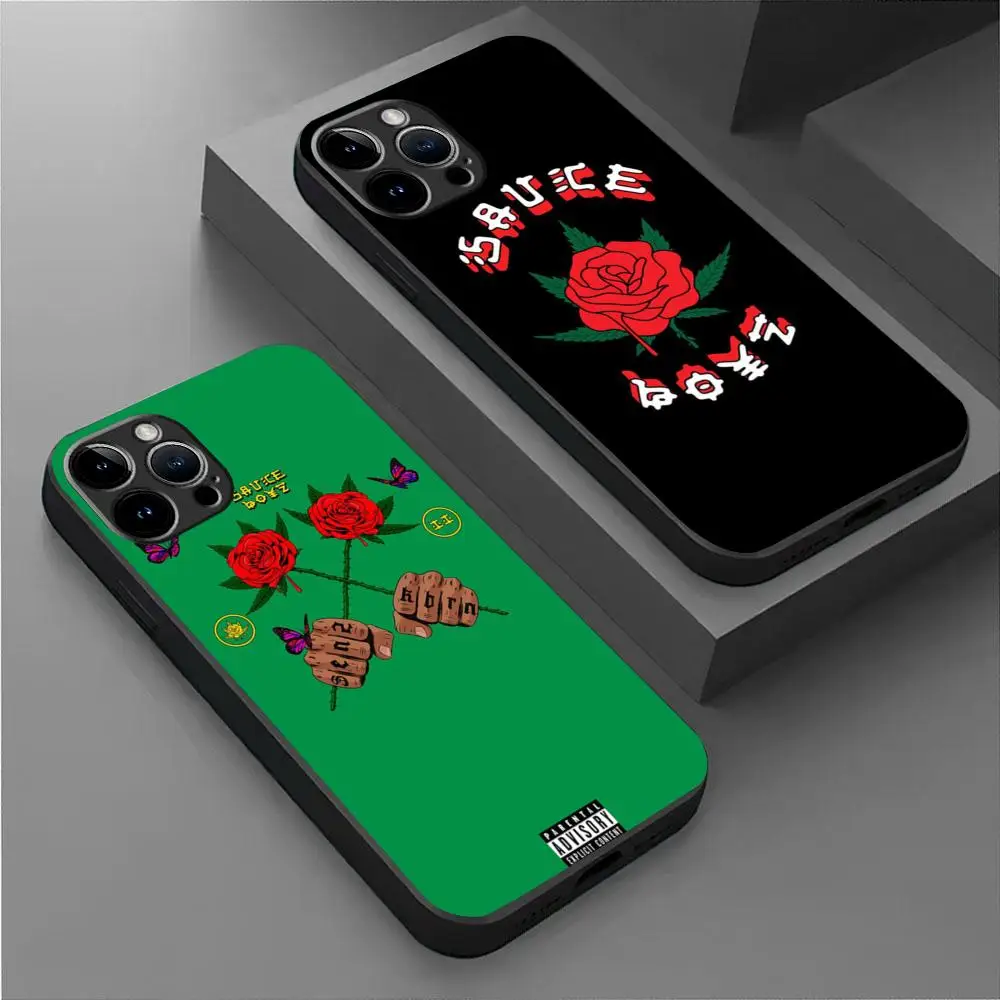 Eladio Carrion Sauce Boyz Rose  Phone Case For iPhone 15 14 13 12 11 X XR XS XSMAX 8 7 Plus Mini Pro Max Soft Black Phone Cover