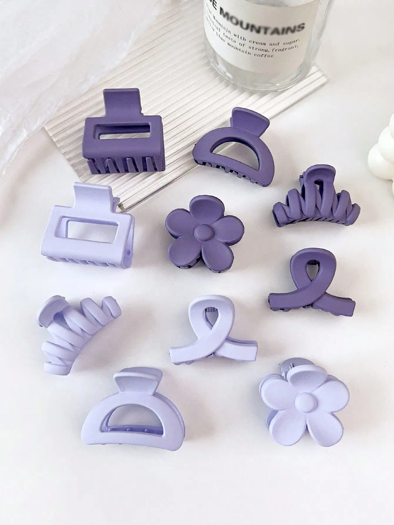 10 Stück mehrfarbige kleine Haarklammern, niedliche Blumen, rutschfeste Kieferklammern, 5 Stile, Bananenklammern, Haarschmuck für Frauen und Mädchen – Detail 6
