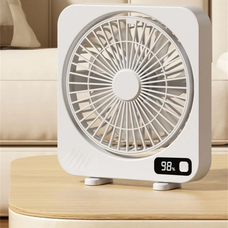 Rechargeable 1200mAh Desktop Fan for Bedrooms Offices 360 Degree Oscillating Fan Portable Office Table Cooling Device