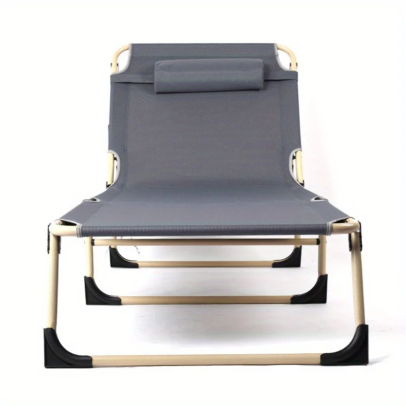 

Single Foldable Bed for Office Nap Outdoor Camping Beach Emergency Use Lightweight Steel Frame Portable Lounge Chair