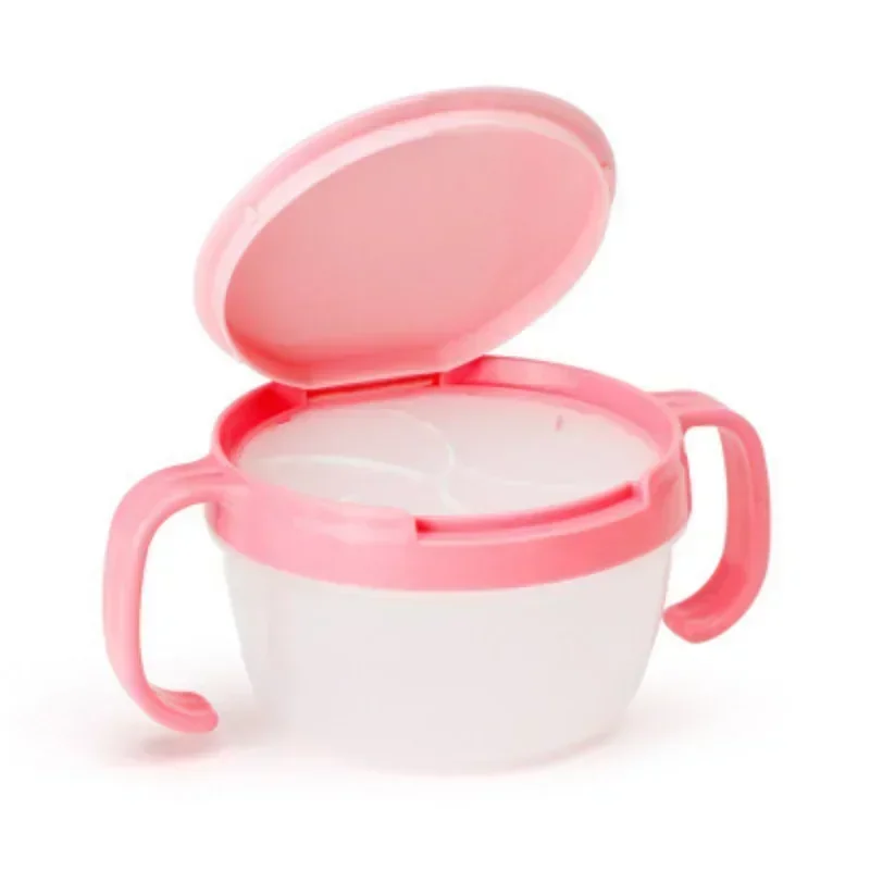 Baby Kids Plastic Snack Catcher Double Handle Snack Cup Jar Bowl Spill-Proof Biscuits Container Box Snacks Storage Box